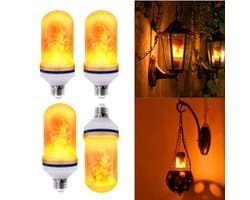 4 Stuks E27 LED Vlameffectlampen - Flikkerende Vuurlampen, Decoratieve Verlichting voor Kerstmis, Halloween en Bruiloften
