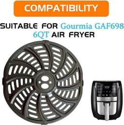 Airfryer Grillplaat - Crisper Tray - Gezond Koken - Roestvrij Staal - 17.78 x 17.78 cm - Zwart — thumbnail 7