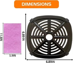 Airfryer Grillpan - Crisper Plate - Gezond Koken - Antikleefcoating - 17.5cm - Zwart — thumbnail 6