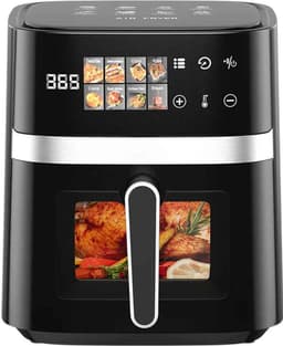 Casa Living Luxe Airfryer - Met 8 Programma's - Gezond koken tot 200 °C - LED-Scherm en Kijkvenster - 5,5L - Zwart Design — thumbnail 3