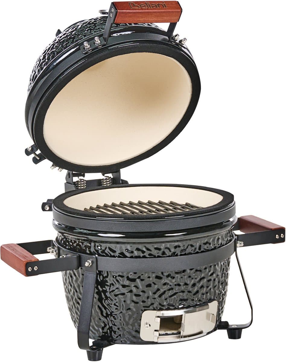 BELIANI KAMADO - Mini houtskoolgrill - Zwart - Keramiek — afbeelding 1