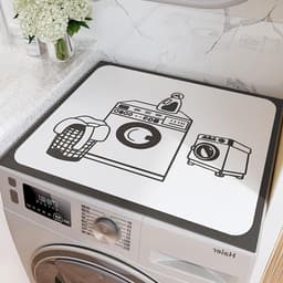 Wasmachine Droger Tophoes - Apparaatbeschermer Mat - Huishoudelijk Gebruik - Snel Absorberend Sneldrogend - Niet Gespecificeerd - Wit — thumbnail 1