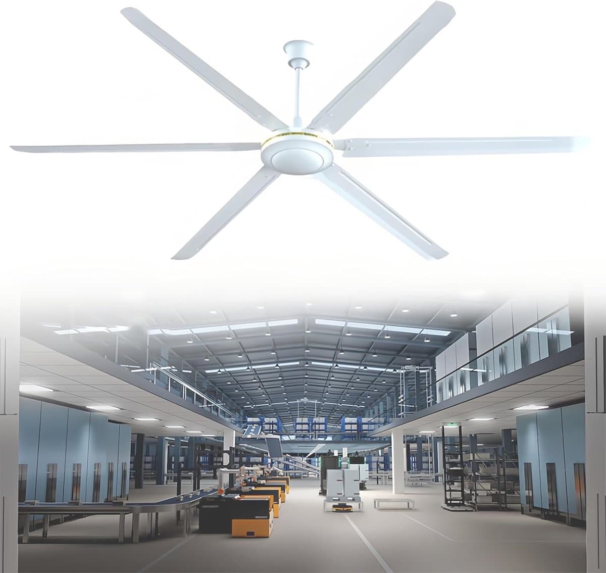Plafondventilator - Industriële ventilator - Ruimte Koelen - Zonder Verlichting - 200 cm - Zwart — afbeelding 1