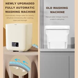 Mini Wasmachine met Centrifuge - Voor Kleine Wasgoed - Meerdere Programma's - reisgebruik — thumbnail 4