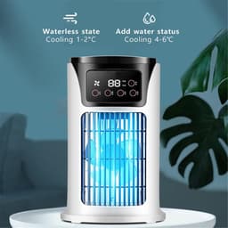 Draagbare luchtkoeler - Airconditioningventilator voor de slaapkamer | Kleine bureauventilator, airconditioningventilator, stille binnenventilator voor thuis, op reis en buiten — thumbnail 2