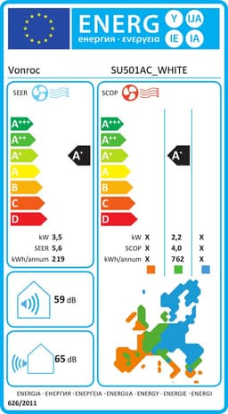 VONROC Mobiele Split Airco 4-in-1 – 12.000 BTU – Wifi – Voor ruimtes tot 45 m² / 105 m³ – Zonder afvoerslang – Koelen, verwarmen, ontvochtigen & ventileren — thumbnail 2