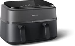 Philips 3000 Series Dual Airfryer - NA350/03 - Dubbele Mand - 9L - Tot 6 Personen - Zwart/Grijs - Met accessoires — thumbnail 1