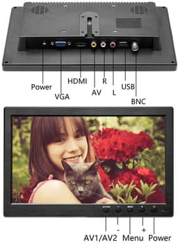 D&A Monitor - PC - Monitor standaard - Monitor gaming - Monitoren - Mini TV - Digitaal scherm - LCD monitor - 10.1 Inch — thumbnail 2