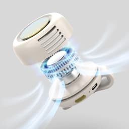 Draagbare, stille en bladeloze clipventilator – Oplaadbare en draagbare ventilator – Handsfree koeling voor taille en nek – 3 snelheden – 6 uur gebruiksduur – USB-C snelladen (groente) — thumbnail 4