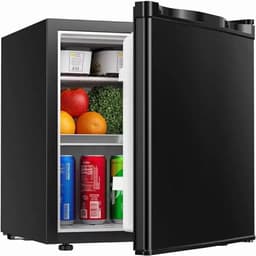 Noordvale 46L Mini Koelkast - Mini bar - Vriescombinatie - Omdraaibare deur - Mini Fridge - Vriesvak - Zwart - 44,4x46,8x48,3CM — thumbnail 1