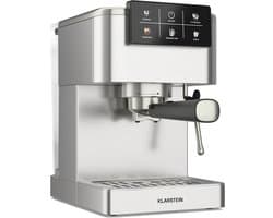 Klarstein Kabel SteelPresso Touch Portafiltermachine - Espressomachine met Siebdrager 20 Bar - Touch Display 1350W RVS - voor Keuken voor Espressoliefhebber - Compact Modern - Coffee Machine - Koffieautomaat