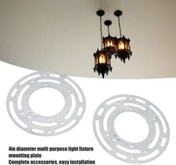 Dailygoody - Plafondventilator Lichtpunt Montageplaat - Eenvoudig te installeren - Roestvrij staal - Weerstand tegen oxidatie - Betrouwbare montagebeu... — thumbnail 5
