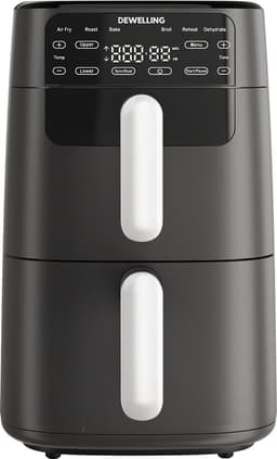AIMASON Airfryer 10L dubbele stapel - 2700W Heteluchtfriteuse met 2 kamers - XXL Heteluchtfriteuse met verticale dubbele kamer - 6-in-1 Functies - Max 230°C - Bespaart 50 procent ruimte - Receptenboek — thumbnail 1