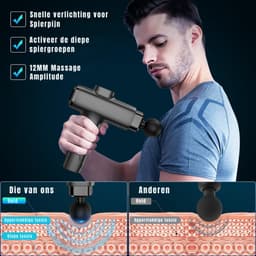AHD® Massage Gun - Massage Pistool - Massage Gun Professioneel - Massage-gun - Zwart - 10cm x 6cm x 2cm — thumbnail 3