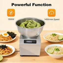 Deegmixer - Deegkneedmachine Elektrisch - Deeg Mengen - Dubbel Roterende Kom - 8kg - Zilver — thumbnail 3