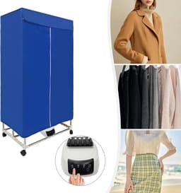 Draagbare Wasdroger - Mini Droger - Snel Kleding Drogen - Krachtige PTC Verwarming - 30 KG Capaciteit - Blauw — thumbnail 4