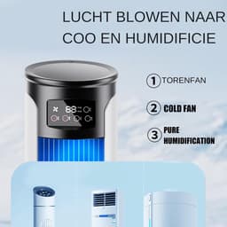 Draagbare Airco - Persoonlijke Koeler - Ruimte Verkoeling - Stille Werking - 300ml Reservoir - Wit — thumbnail 5