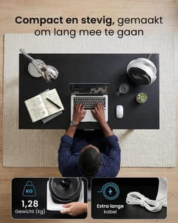 Bureauventilator stil – tafelventilator met 3 snelheden, 90° kantelbaar, 28W — thumbnail 4