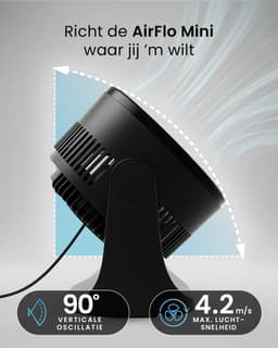 Bureauventilator stil – tafelventilator met 3 snelheden, 90° kantelbaar, 28W — thumbnail 2