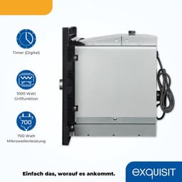 Inbouw Magnetron - Keukenoven Grill - Snel Gerechten Bereiden - 1000 Watt Grillfunctie - 17 Liter Capaciteit - Zwart — thumbnail 4