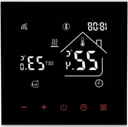 Slimme Thermostaat - Temperatuurregelaar Vloerverwarming - Comfort Thuis - LCD Touchscreen - 60mm Installatie - Zwart — thumbnail 1
