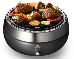 BBQ2GO Pro (zware grillplaat)- Rookvrije Houtskool Barbecue - Tafel BBQ - Geschikt voor 2 - 5 Personen - Draagtas - Metaal Zwart — thumbnail 1