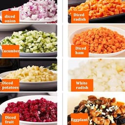 Elektrische Groentesnijder - Keukenmachine Fruit - Snel Ingrediënten Snijden - Krachtige Koper Motor - 75 kg Per Uur - Zilver — thumbnail 5