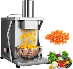 Elektrische Groentesnijder - Keukenmachine Fruit - Snel Ingrediënten Snijden - Krachtige Koper Motor - 75 kg Per Uur - Zilver — thumbnail 1