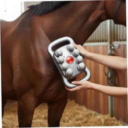 Massage Gun Paard - Spier Ontspanningsapparaat - Paardenverzorging - 8 Massagekoppen - 34 x 20 x 14 cm - Grijs — thumbnail 4