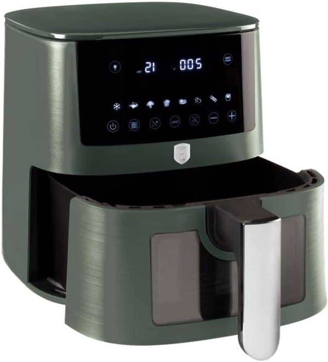 Heteluchtfriteuse Digitaal - Airfryer XL - Gezonde Maaltijden Bereiden - XXL 8 Liter Inhoud - 1650 Watt - Matgroen — afbeelding 1
