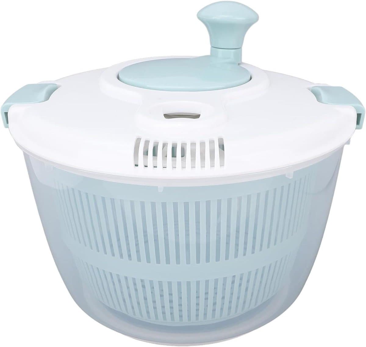 Salade Spinner - Groente Droger - Keuken Werkzaamheden - Handmatig Roterend Mechanisme - 5L Capaciteit - Blauw — afbeelding 1
