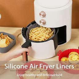 Airfryer Siliconen Voeringen - Airfryer Mandjes - Bakken en Frituren - Herbruikbaar en Hittebestendig - 165 cm Rond - Zwart — thumbnail 3