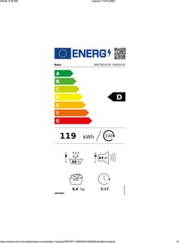 Beko BM3T38232CW Warmtepompdroger zuinig 8KG + 3 Jaar Gratis Extra Garantie — thumbnail 3