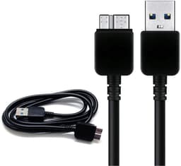 USB 3.0 Kabel - Oplaadkabel Synchronisatiekabel - Externe Schijf Aansluiten - Hoge Snelheid Dataoverdracht - 3FT - Zwart — thumbnail 3