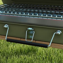 Tischgrill voor Houtskool, Opvouwbaar, 47x30x28 cm, RVS, Groen, voor Picknick en Tuin — thumbnail 3