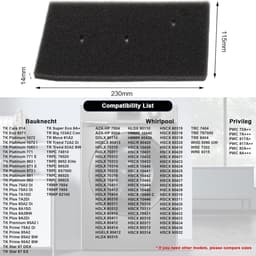 Geschikt voor Whirlpool schuimsponsfilter, geschikt voor 481010716911 droger, geschikt voor HX HMMR10440, vervangingsfilter, vervangingsfilter, 6 stuks set — thumbnail 3