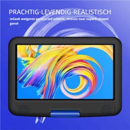 ieGeek IK-902 11" Portable dvd speler met 9" groot HD-draaischerm, 6 uur oplaadbare batterij, ondersteuning voor USB/SD-kaart/Sync TV en meerdere schijfformaten, geen regiobeperking, luidspreker met hoog volume, blauw - 2 stuks — thumbnail 4