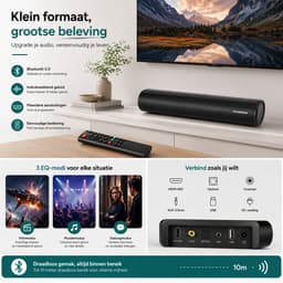 Mini soundbar, gaming soundbar met ingebouwde subwoofer surround sound, draadloze 5.0 Bluetooth-apparaatstreaming, GROTE afstandsbediening — thumbnail 5