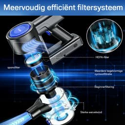 Grenintol S5P - Steelstofzuiger Draadloos - Draadloze Stofzuiger - 50000Pa - 2200mAh - LED Licht-Blauw - Voor Tapijten en Harde Vloer - Geschiktvoor Dierenharen — thumbnail 4
