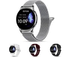 Evy24 Smartwatch Pro 42mm - Smartwatch Dames - Horloge met Belfunctie - Sporthorloge Dames - AMOLED - Bloeddrukmeter - Stappenteller - Android en iOS - Zilver — afbeelding 1