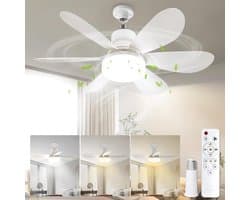 Ventilatorlamp met fitting en afstandsbediening - 20 Inch Schroefbare Plafondventilator - E26 Fitting - Dimbaar Licht 3000K-6000K - 40W - Geschikt voor Slaapkamer, Keuken en Woonkamer — afbeelding 1