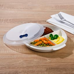 MIRA® Magnetron Bord - Magnetron Bakjes met Deksel - Magnetron Bord met Deksel - Wit - 21cm x 21cm x 4cm; 0.26 kg — thumbnail 3
