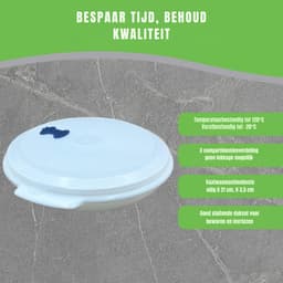 MIRA® Magnetron Bord - Magnetron Bakjes met Deksel - Magnetron Bord met Deksel - Wit - 21cm x 21cm x 4cm; 0.26 kg — thumbnail 2