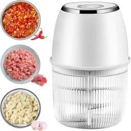 carmdering - Elektrische Groentehakselaar - Ui Hakker - Draagbare Food Processor - Snelle Motor - USB-C Oplaadbaar - RVS en BPA-vrij Materiaal - Compact Ontwerp - Moeiteloos Snijden Onderwegs - 1 Stuk — thumbnail 1