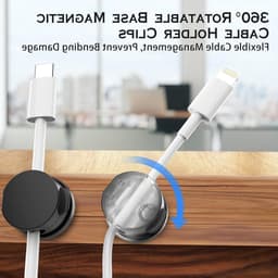 Magnetische Kabelhouder met Draaiende Basis voor USB Oplaadkabels - 12 Stuks Kabelbeheer voor Thuis en Kantoor — thumbnail 5