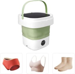 Florixa® Camping Wasmachine - Mini Wasmachine - Wasmachines - Opvouwbare Kleine Wasmachine en Droger - 7.5L - met Afvoer - Groen - 30cm x 30cm x 33cm — thumbnail 8