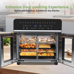 uJOY Mini oven - Hete lucht friteuse - 2 Temperatuur zones - Airfryer - Grote kookruimte - Inhoud van 23L - LED display — thumbnail 5