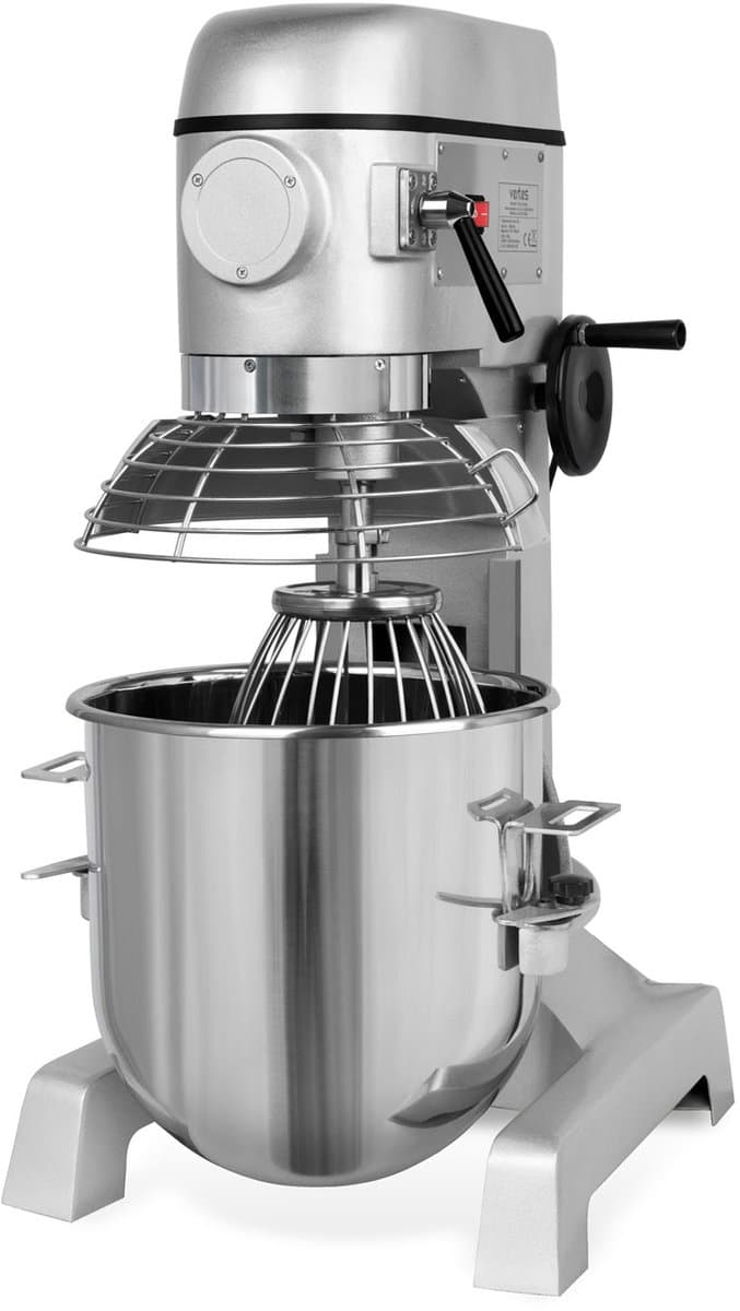 VERTES Professionele deegkneder, deegmachine met planetaire mengarm, inhoud 30 l, roestvrijstalen mengkom, mengblad, deeghaken en garde, 3 snelheden: 142, 234 en 429 rpm — afbeelding 1