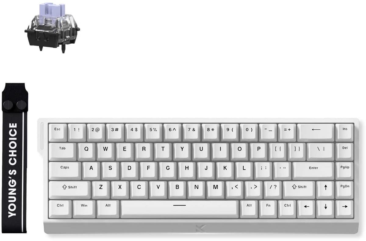 MCHOSE Ace 68 Hall Effect Magnetic Switch Gaming Keyboard - Bedraad - QWERTY (US) - KTEK Magnetic Max Switches - Wit — afbeelding 1
