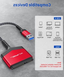 SATA naar USB 3.0 Adapter voor 2.5" Hardeschijven en SSD's, Ondersteunt UASP en Trim, Compatibel met Windows, MacOS en Linux — thumbnail 5